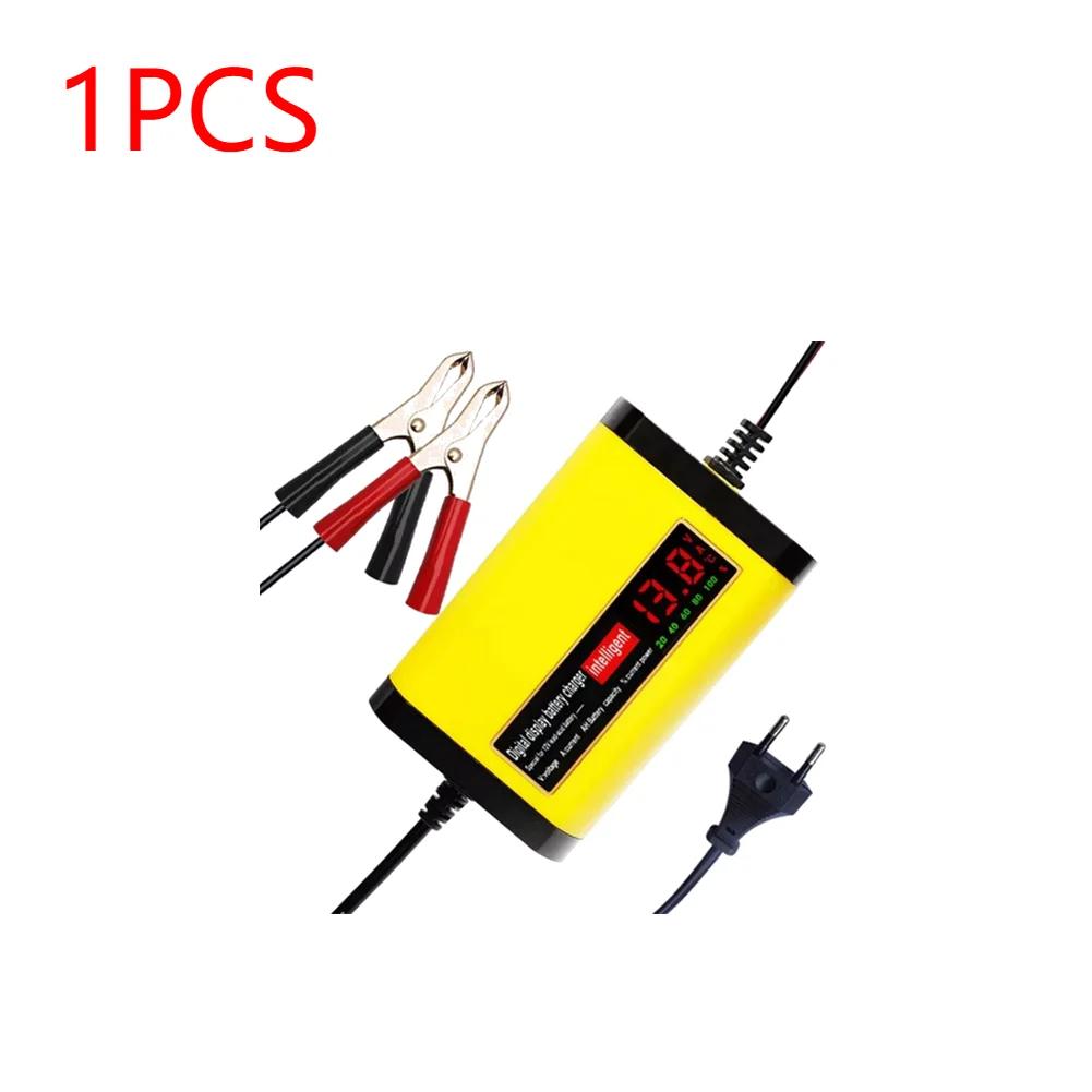 6-1PCS 12V Car Battery Charger 220V 110V LED Display Short Circuit Protection Power Charger Car Charger for Motorcycle EU/US/UK