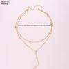 European & American Trendy Geometric Tassel Double-Layer Necklace - Light Luxury High-End Jewelry