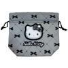 Hello Kitty Monotone Insulated Foldable Drawstring Lunch Bag Type Bento Box Pouch Tote Lightweight Compact Shopping Convenience Store Simple Plain Use