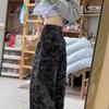 Comfortable Work Camouflage Wide-legged Jeans Female Autumn Loose Straight High-waisted Thin Trailing Trousers Jeans for Women Long Denim Pants