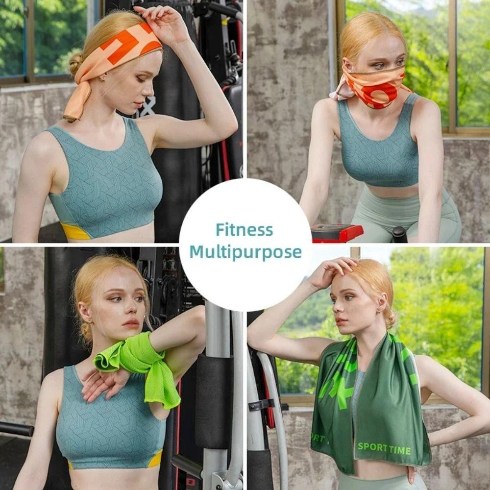 Ice Silk Fabric Cooling Towel Super Absorbent Quick Dry Cloth Portable Sweat Wipe Gym Workout