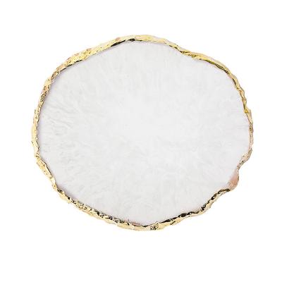Resin Agate Stone Nail Art Palette False Nail Tips Mixing Color Drawing Pallet Gel Polish Display Shelf Manicure Tool
