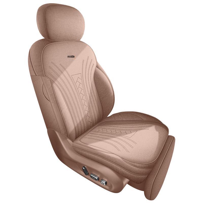 Suede Saddle Pad Seat Cover for 26 Leapmotor C11 Models - Perforated, Breathable, and Car Seat Cushion
