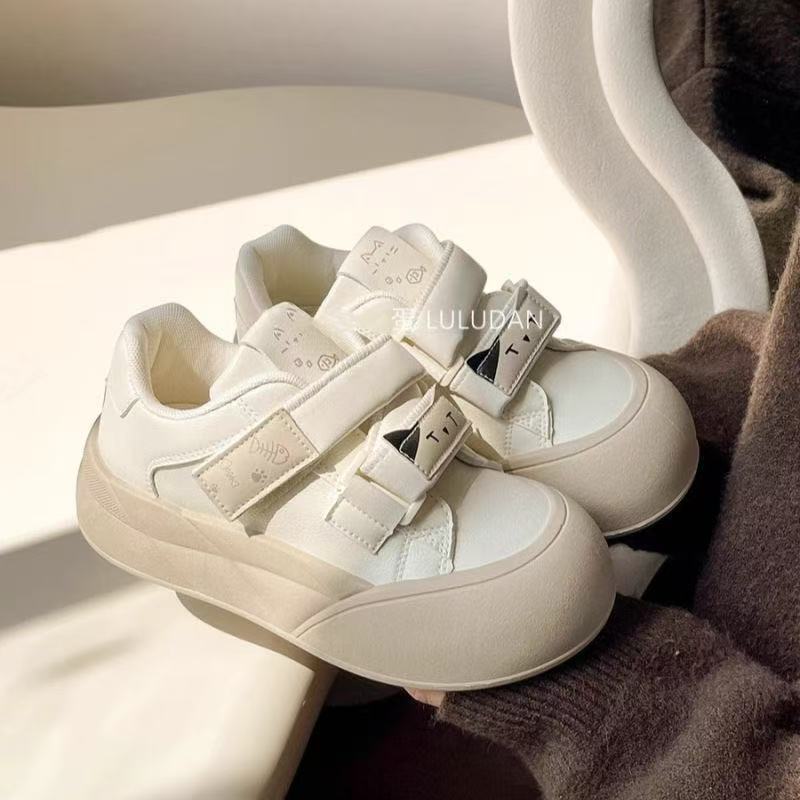 Spring new Velcro thick-soled new style new soft-soled casual shoes 35【strength factory-take on export trade】 бежевый
