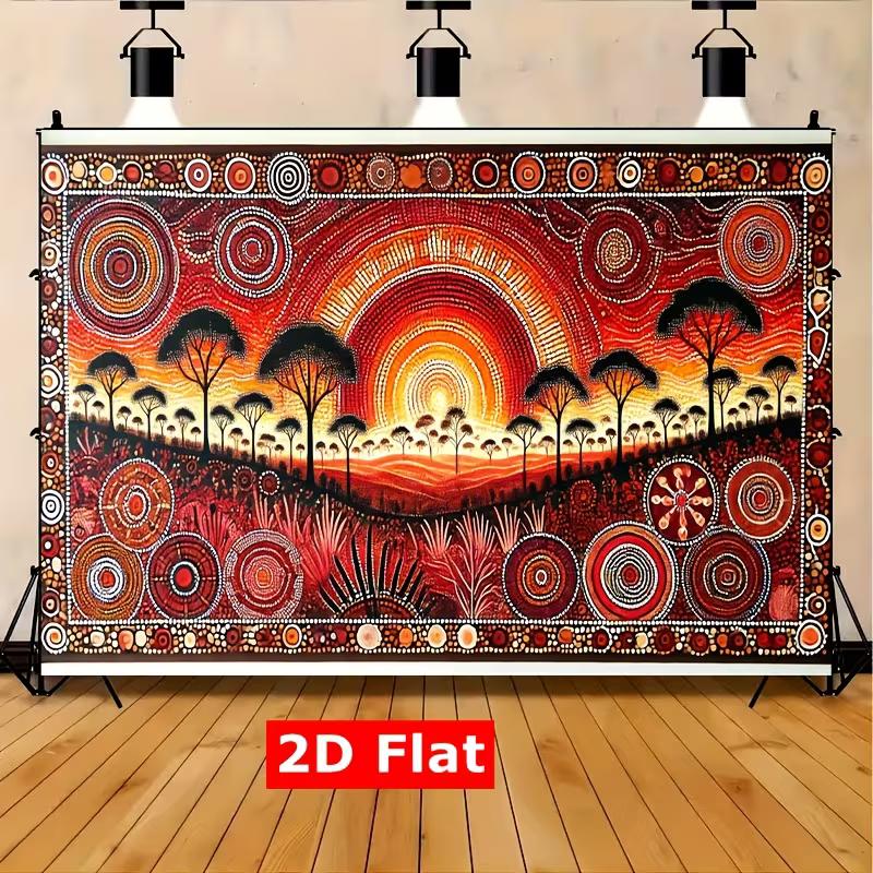 2D Festival Photo Booth Backdrop with Traditional Aboriginal Dot Painting 47.2x31.5inch/120*80cm
