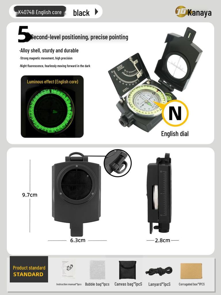 High-Precision Luminous Outdoor Camping Compass