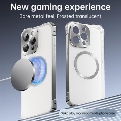 Husă Telefon Cadru Aliaj Aluminiu Pentru iPhone 16 Pro 15 Pro Max pentru Magsafe Magnetic Rezistentă la Șocuri Transparentă Hard PC Cover Bumper
