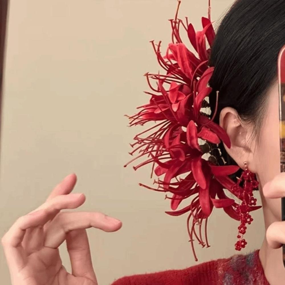 Large Flower Hair Stick Bohemian Thai Hair Fork Sweet Simulation Flower Hairpins Daily