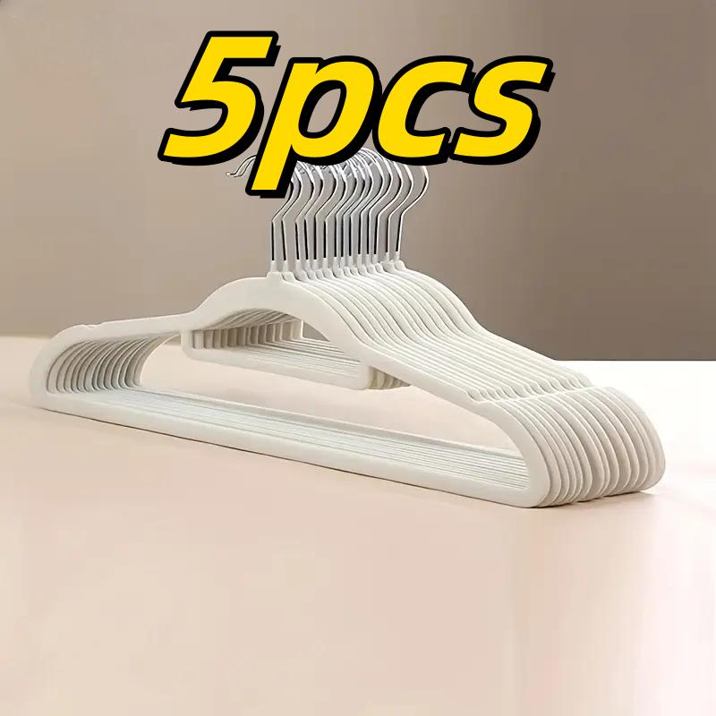 

5pcs Stainless Steel Hangers – Non-Slip, Non-Marking for Wet & Dry Clothes | Dorm & Closet Essentials | Polished Finish, Space-S