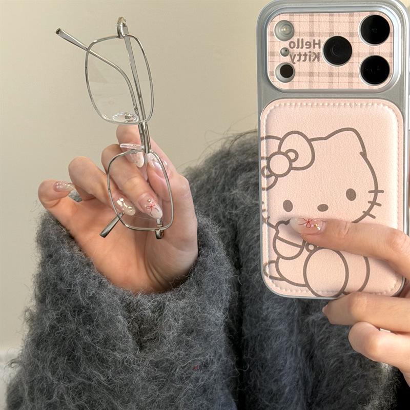 KT Cat Shockproof Sticker & Phone Case for iPhone 15/14/17/16 Pro Max