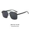 Men's High-End Polarized Double Bridge Metal Sunglasses for Fishing & Driving Sun Protection