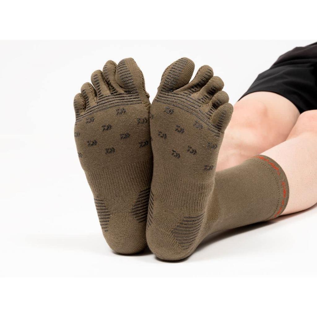 Angel-Griffsocken 5 Finger Oliv Gratis [Daiwa] DS-4023F