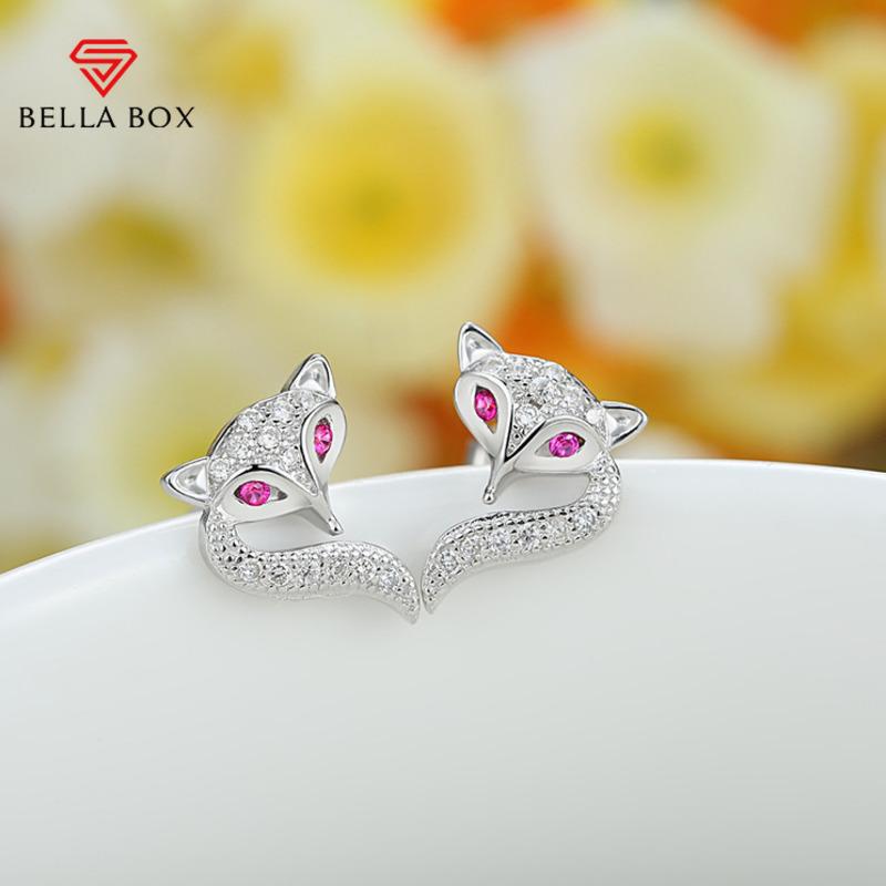 BELLA BOX Fashion European And American Imitation Pure Silver Fox Small Ear Studs Korean Style Fashion Accessory Women's Jewelry
