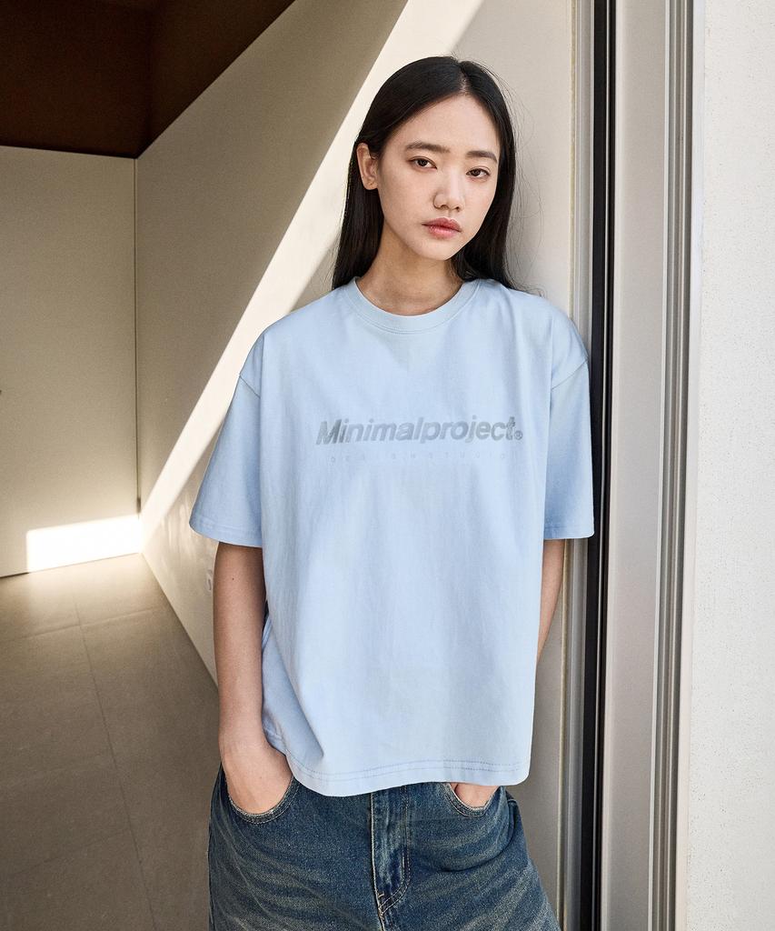 MINIMALPROJECT Signature Silicone Logo Crop Short Sleeve T-Shirt Mst160C [Sky]
