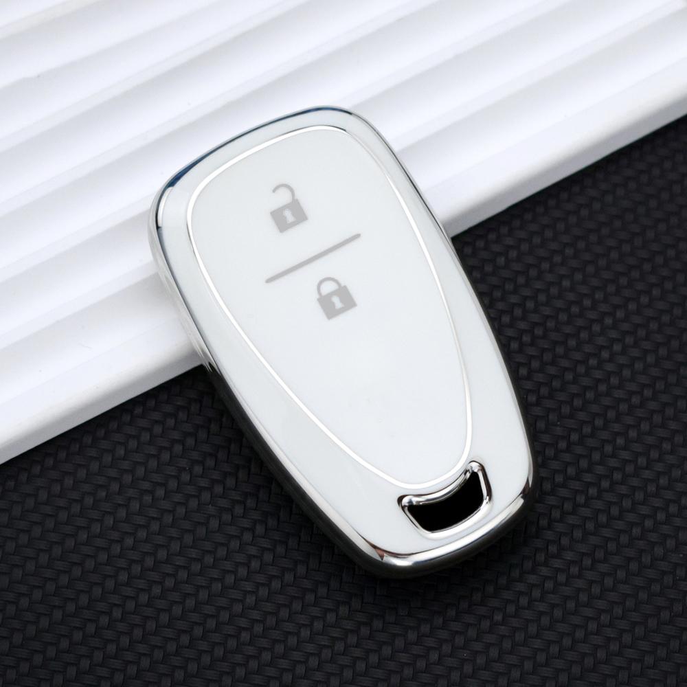 

2 кнопки TPU дистанционный ключ автомобиля оболочка для Chevrolet Cruze Malibu Camaro Equinox смарт-брелок протектор аксессуары белый