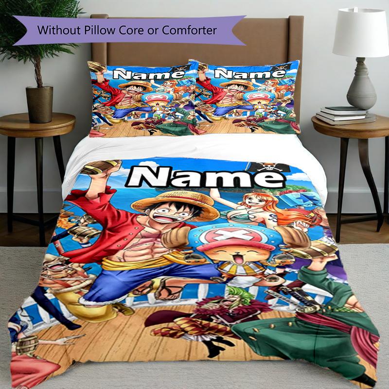 3pcs Duvet Cover Set (1*Duvet Cover + 2*Pillowcase, Without Core), Custom Name One Piece Pattern Bedding Set, Home Bedroom Decor Gift
