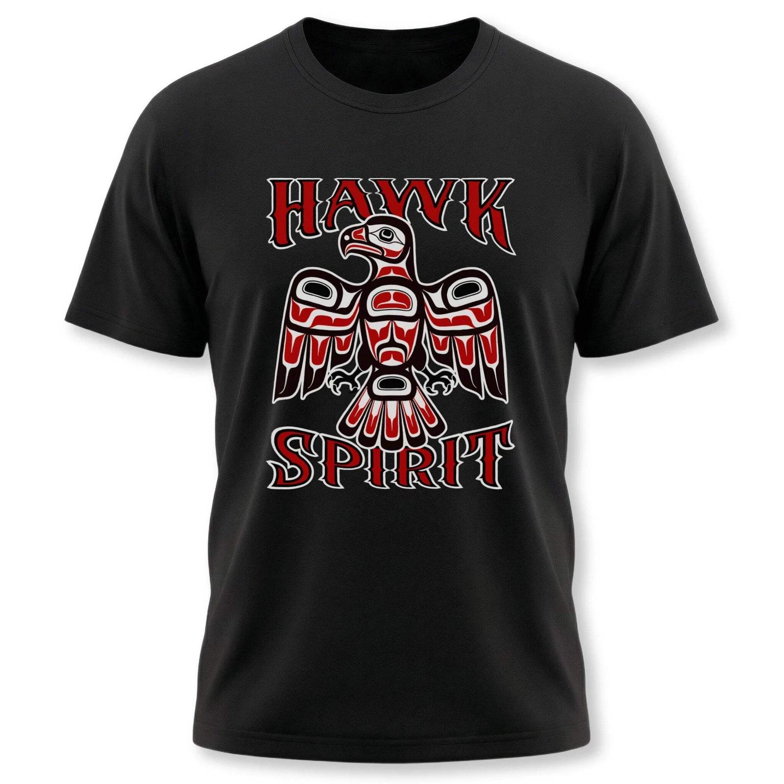 Hawk Spirit Native American Art T-Shirt | Indigenous Formline Totem Tee | Spirit XXXXL