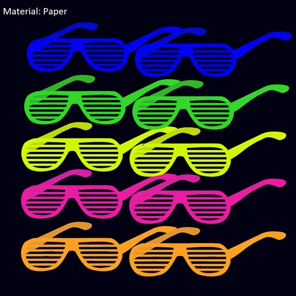 10 Pack Glow in The Dark Glasses Glow in The Dark Party Supplies Neon Fluorescent Blacklight Eyeglasses Party Favors 10PCS