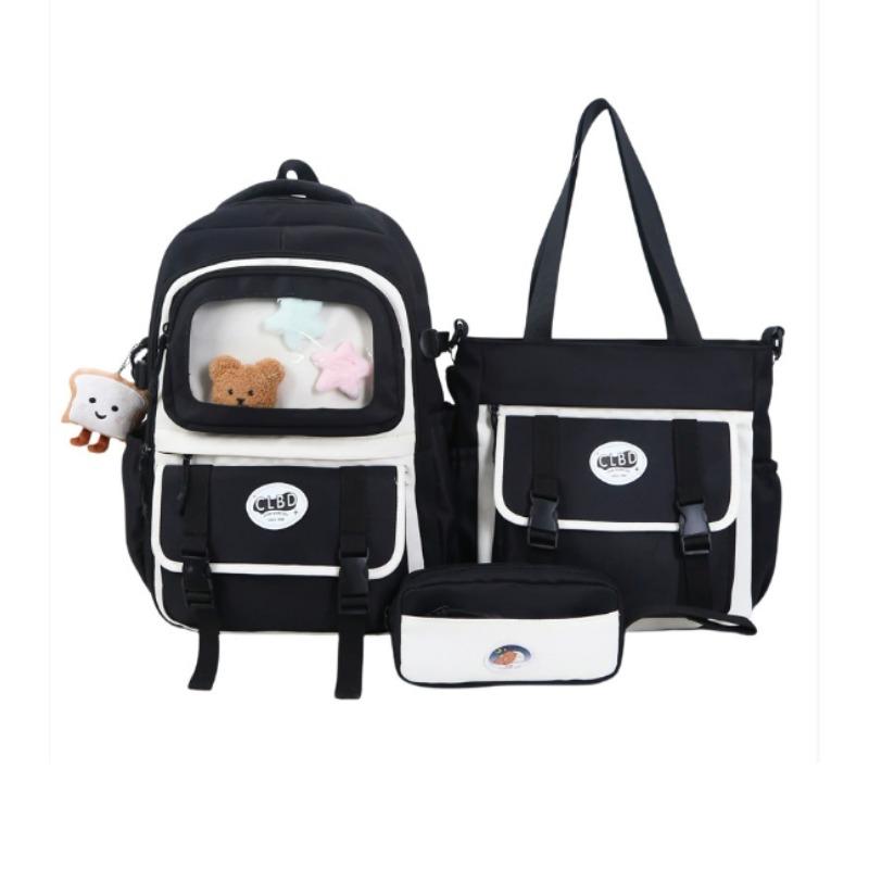 Beautiful Three Piece Cute Girl Backpack Set Large Capacity Backpack for Junior High School and College Students Traveling Bag