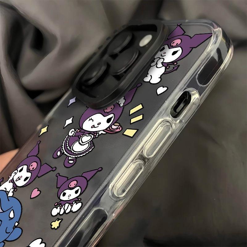 Cartoon girl Kulomi iPhone13/14/15promax Apple 12 mobile phone case 11 two-color transparent black edge