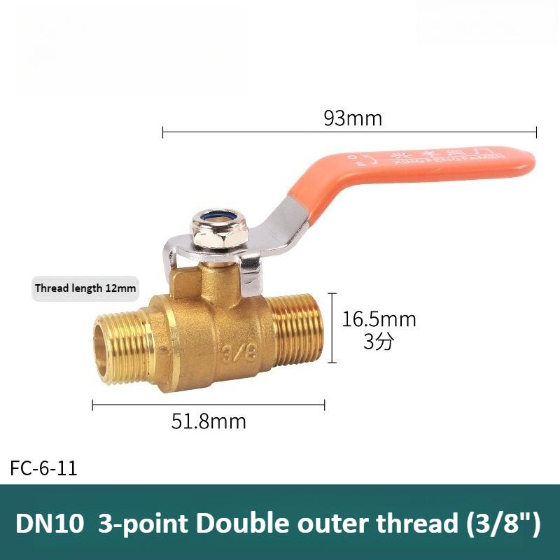 Brass Long Stem Copper Pipe Joint Ball Valve 1/8 "1/4" 3/8 "1/2" 3/4 "1 Inch Internal/external Thread Joint Connector Adapter