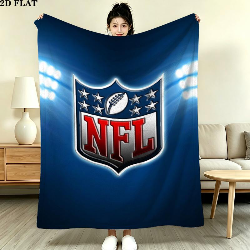 National Football League Print Flannel Blanket, High Quality Comfortable for All Seasons, Home Decor, Warmth and Comfort, Perfect for Christmas Gifts