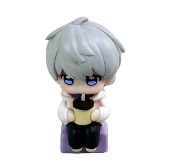 Love Deepspace Q Versie Actiefiguur Caleb Winter Roze Outfit Rafayel Konijn Stijl Xavier Bureau Ornament Speelgoed Cadeau Voor Fans gray