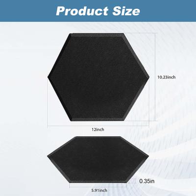12 Stück/Set Selbstklebende Sechseckige Akustikplatten Studiobearbeitung Wandplatte Moderne Heim Büro Wohnzimmer Schlafzimmer Dekoration