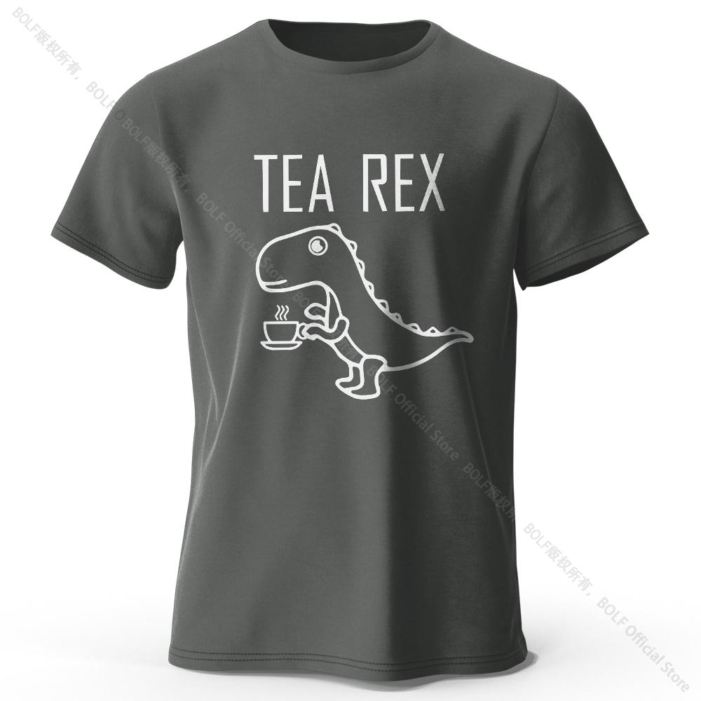 Tričko ze 100% bavlny s potiskem dinosaura Tea-Rex, měkké a prodyšné tričko s krátkým rukávem a kulatým výstřihem, unisex zábavný a neobvyklý styl