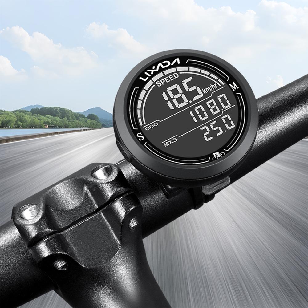 Wired Bike Speedometer Waterproof Round Shaped Bike Computer Backlight Screen Cycle Odometer