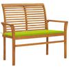 Day and Night - Day and Night Teak Wood Garden Bench with Bright Green Cushion 112 Cm