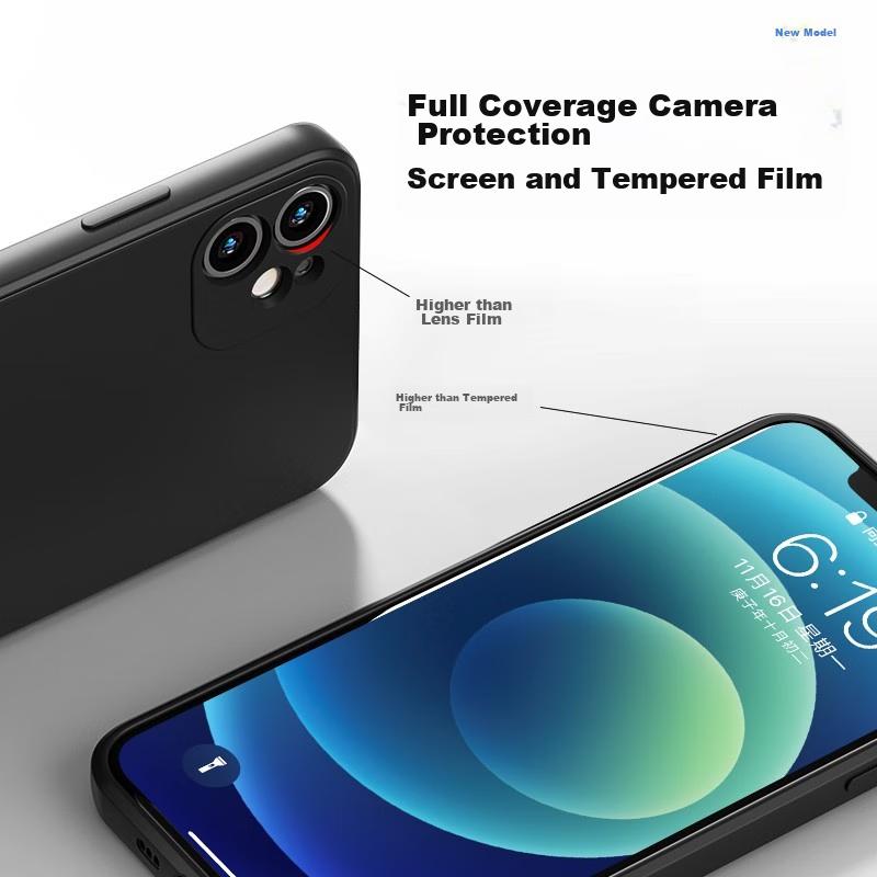 KEKLLE IPhone 11 Case, Upgraded Full Protection Camera Lens Liquid Silicone Soft, Shockproof Ultra-Thin Case, Black