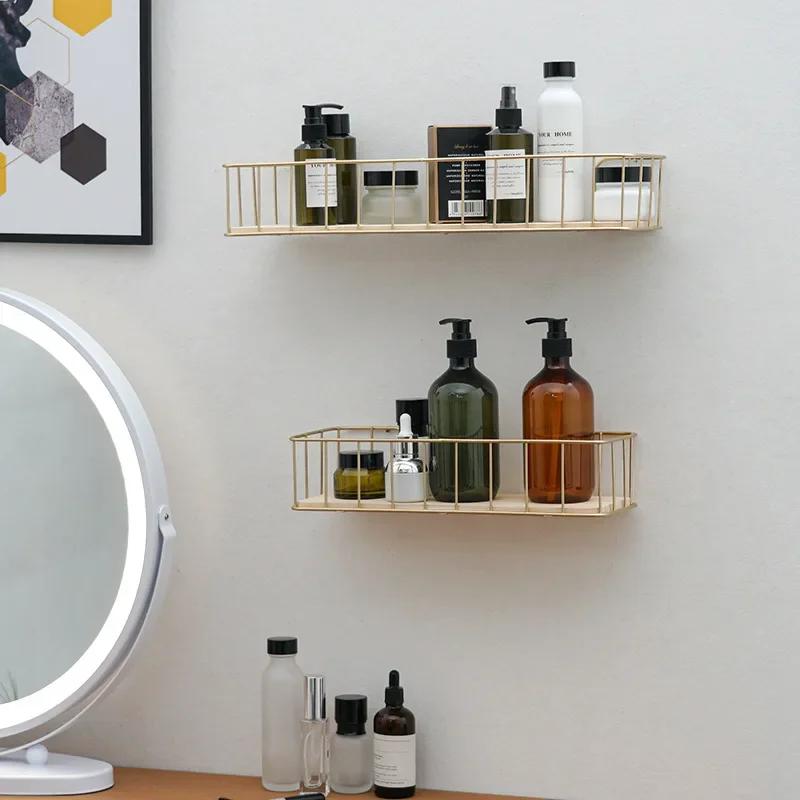 Wall Mounted Wooden Storage Shelf No Drill Hanging Basket Organizer Living Room Bedroom Home Wall Decoration And Storage Frame