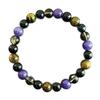 Shein TK Multistone Fashion Bracelet with Tiger Eye, Tea Crystal, Amethyst, and Obsidian.
