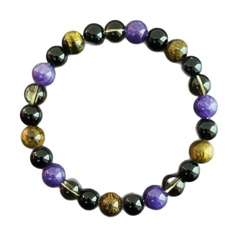 Shein TK Multistone Fashion Bracelet with Tiger Eye, Tea Crystal, Amethyst, and Obsidian.