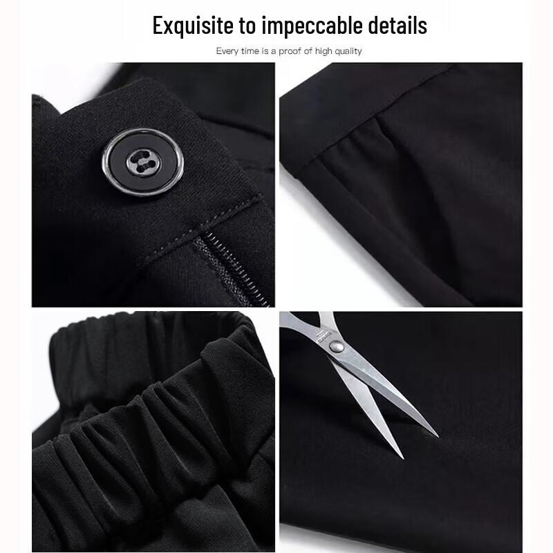 FitonTon Women's High-Waisted Tapered Suit Pants