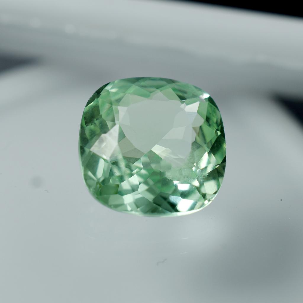 Square Cushion Cut 8.57Ct Bluish Green Natural Sapphire Loose Gemstone
