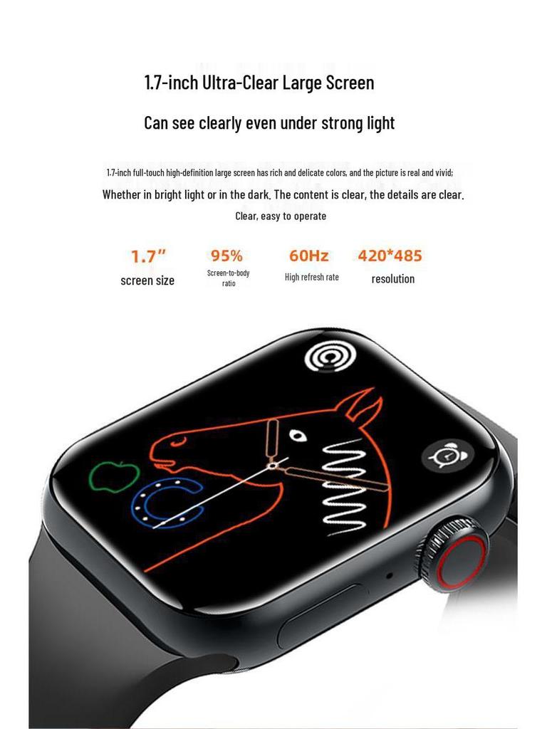 2025 iWatch S10: Smartwatch with Bluetooth, NFC, Dynamic Island, and Full-Function Call Features.