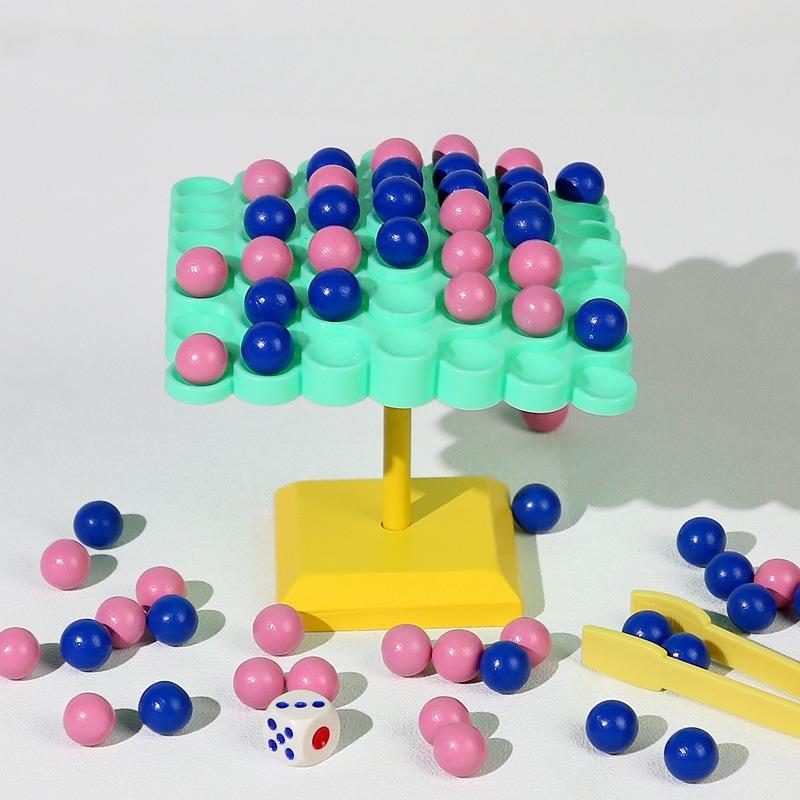 Wooden Beads Balance Tree Game, Chopsticks Hand-Eye Coordination Concentration Training Puzzle Wooden Toy