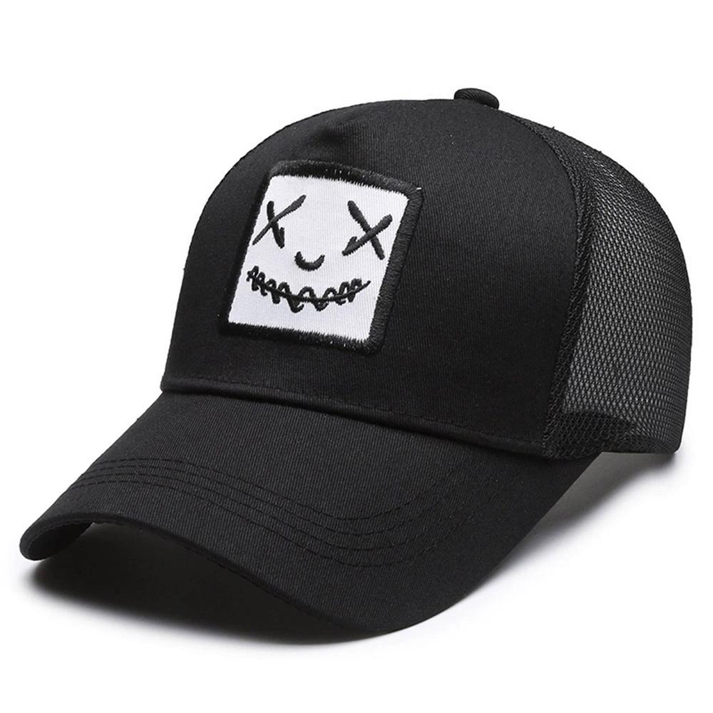 Unisex Ghost Face Embroidery Baseball Net Caps Spring and Summer Outdoor Adjustable Casual Hats Sunscreen Hat