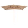 Wooden Mast Sun Umbrella 200 X 300 Cm Taupe