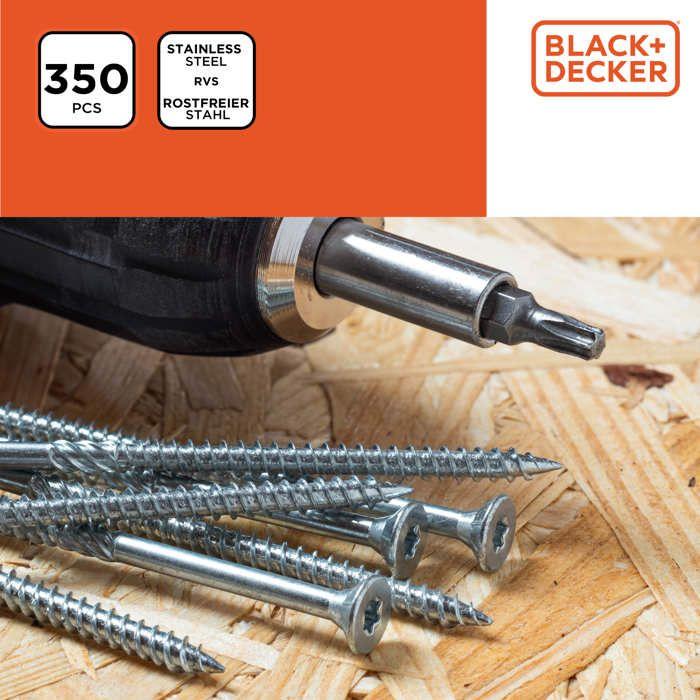 BLACK+DECKER Jeu De Vis 350 Pcs