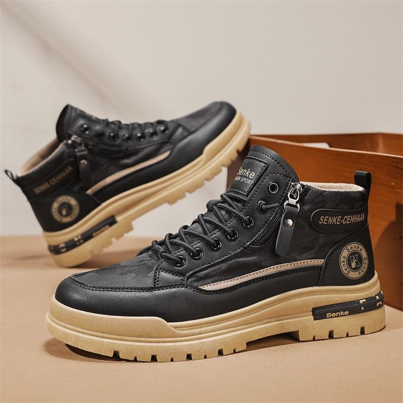 

Men s High Top Casual Trend and Fashionable Men s Boots Are Thick Soled High Rise Non Slip Boots That Can Be Worn All Year Round 45 чорний