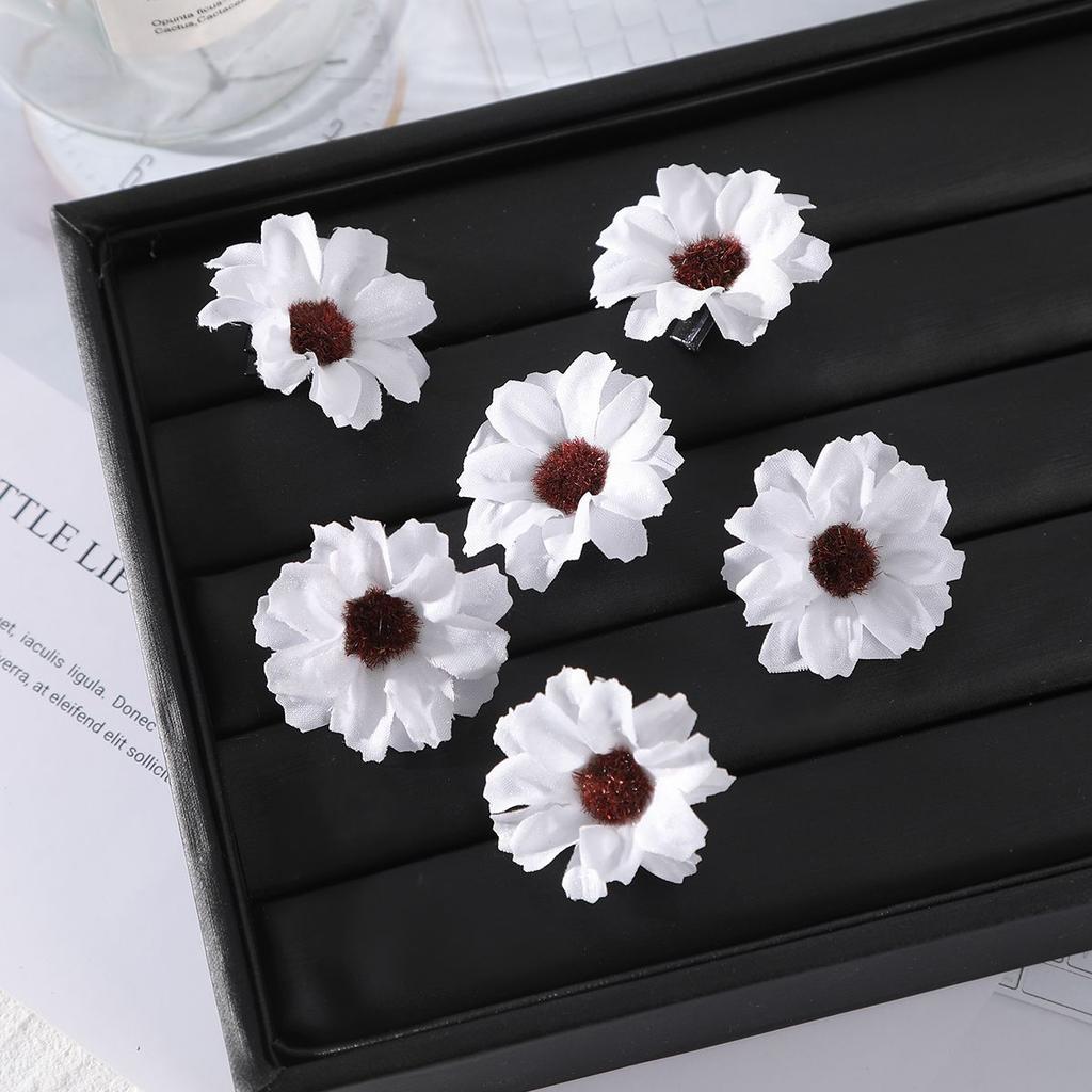 AWAYTR 6 Pcs Grampos de Cabelo Girassol Franja Lateral Clipe Margarida Fofa Pequena Flor Presilhas de Cabelo Grampo Bico de Pato Acessórios de Cabelo Femininos