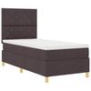 Boxspring Bed with Headboard Dark Brown 90 x 190 cm Fabric