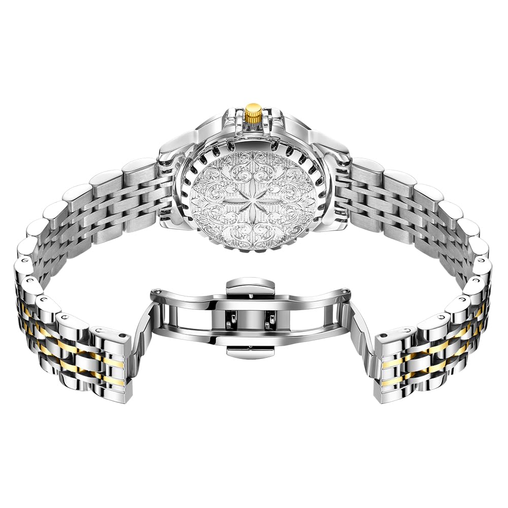 OLEVS Quartz Stainless Date Diamond Fragrance Women's Watch, Scented, Lightweight, Steel, Display, Accent, Waterproof, Luminous, Gift, Watch,