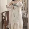 Seaside Vacation Summer Internet Celebrity New Women's Clothing French Gentle Wind Temperament Suspender Dress Set