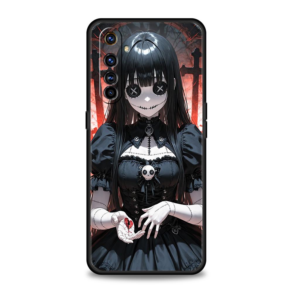 

Phone Case For Oppo A17 A31 A54 A57 A78 A79 A80 A98 Find X5 X6 Reno 10 11 12 13 F Pro Soft TPU Dark Cute Girl Doll Art Creative Oppo Find X6