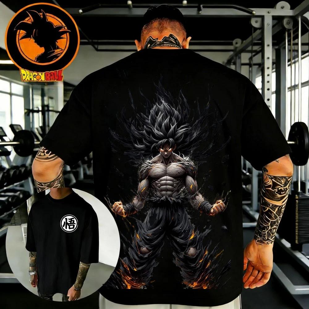 2026 New Dragon Ball Retro High Quality Cotton Men's Clothing T-shirt Goku Dark Style Printed Unisex Casual Shirt Summer T Shirt
