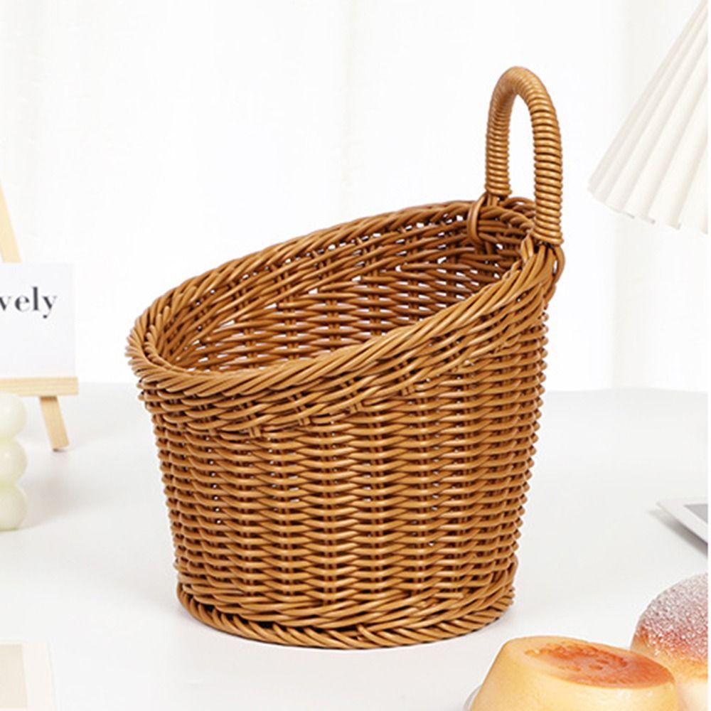 Hanging Rattan Hanging Basket Plastic Wall Shelf Basket Kitchen Decoration